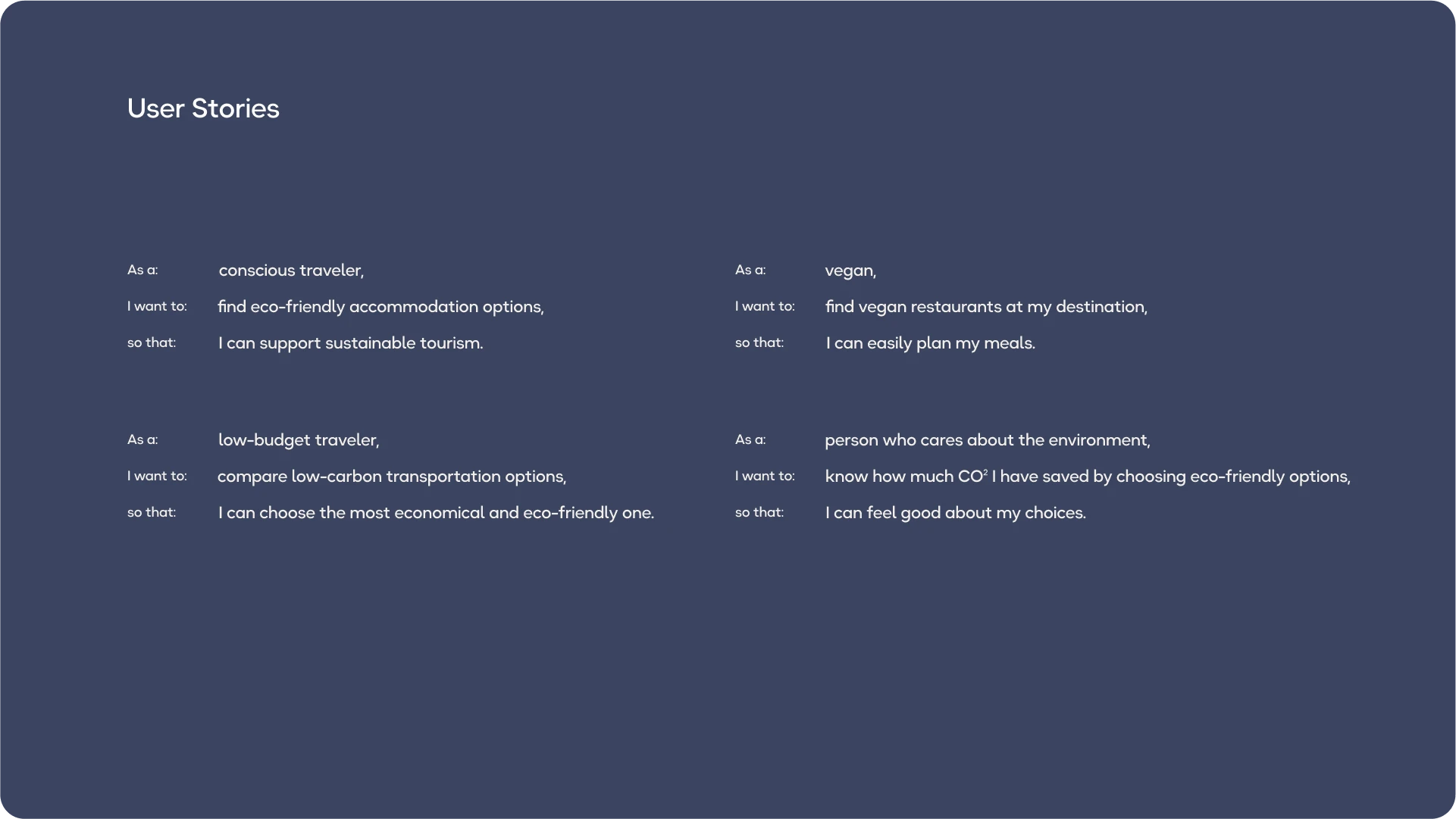 Wilder Roam - User Stories